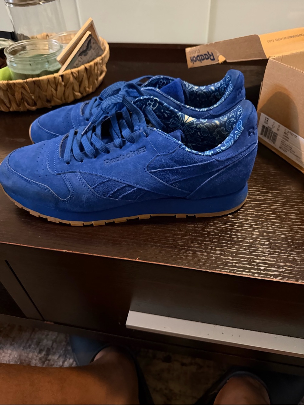 Reebok Men's Royal Blue Suede Sneakers